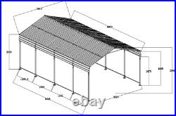 12x20 FT Metal Carport Canopy Galvanized Roof Outdoor Garage Car Shelter Shade