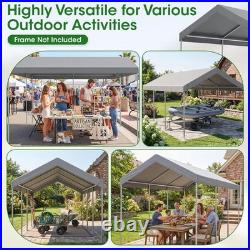 12x20 FT Waterproof Carport Canopy Top Cover Heavy Duty UV Protected, Easy Ins