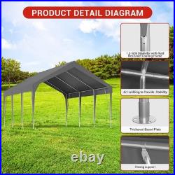 12x20FT Adjustable Carport Heavy Duty Outdoor Canopy Shelter Garage Storage Shed