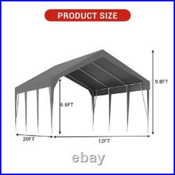 12x20FT Adjustable Carport Heavy Duty Outdoor Canopy Shelter Garage Storage Shed