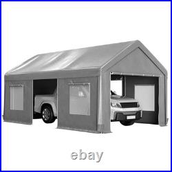 12x20Heavy Duty Carport Outdoor Garage Tent With Removable Sidewalls&Mesh Windows