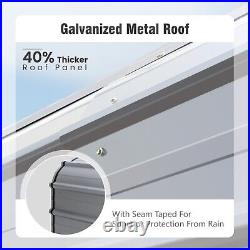 12x20ft Carport with Galvanized Steel Roof Sturdy Metal Carport for Cars, Boats