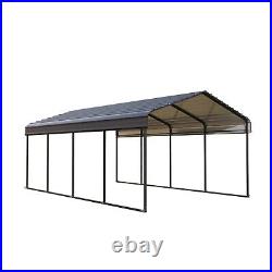 12x20ft Carport with Galvanized Steel Roof Sturdy Metal Carport for Cars, Boats