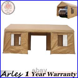 12x20ft Iron Car Canopy Garage Shelter Tent With Window & Door ventilated carports