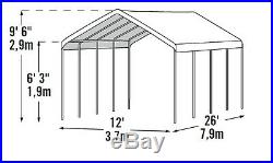 12x26 ShelterLogic Canopy 10 Leg Commercial Grade Carport Party Tent White 25770