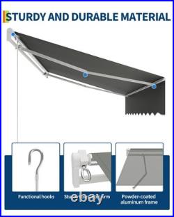 13'×10 /10x8' ft Patio Awning Retractable Outdoor Sun Shade Shelter Waterproof