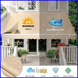13'×10' Patio Awning Manual Retractable Outdoor Sun Shade Shelter Waterproof