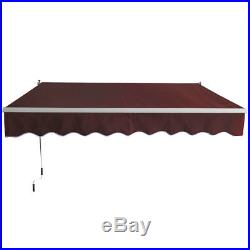 13'8.2' Patio Awning Outdoor Deck Manual Retractable Shade Sun Shelter Canopy