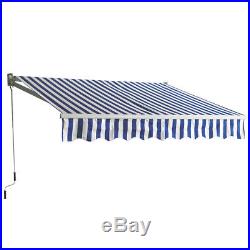13'8.2'Patio Awning Outdoor Deck Manual Retractable Shade Sun Shelter Canopy BW