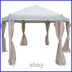 13 Ft. W x 13 Ft. D x 9.2ft Pop-Up Gazebo Tent Outdoor Canopy Hexagonal Canopies