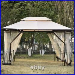 13 Ft x 9.7 Ft Aluminum Patio Outdoor Patio Gazebo Canopy Tent Garden Lawn