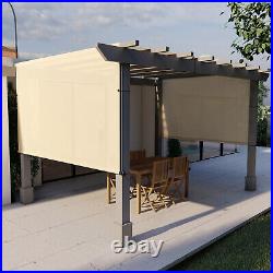 13' Replacement Pergola Shade UV Block Cover Panel with Rod Pocket for Yard Garden