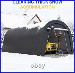 13' X 20' Domed Carport with 4 Cloth Bags, Portable Garage with 2 Roll-Up Doors