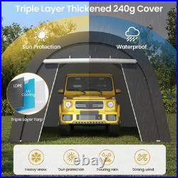 13' X 20' Domed Carport with 4 Cloth Bags, Portable Garage with 2 Roll-Up Doors