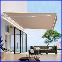 13 X 8 FT Patio Awning Manual Retractable Sun Shade Canopy Outdoor Deck Shelter