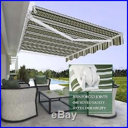 13' X 8' Waterproof Manual Retractable Outdoor Awning Window Sunshade Shelter
