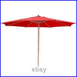 13' XL German Beech Wood Umbrella Patio Outdoor Garden Cafe Beach Yard Red