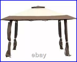 13 ft. X 13 ft. Brown Gazebo Canopy Shelter Awning Tent Patio Garden