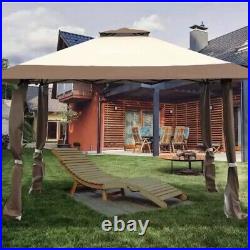 13 ft. X 13 ft. Brown Gazebo Canopy Shelter Awning Tent Patio Garden