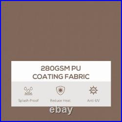 13' x 10' Manual Retractable Patio Awning Sun Shade UV Resistant Coffee Brown