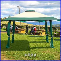 13' x 13' Folding Patio Pop-up Gazebo Canopy Tent Outdoor Shelter Shade Green