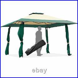 13' x 13' Folding Patio Pop-up Gazebo Canopy Tent Outdoor Shelter Shade Green