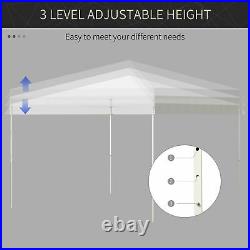 13' x 13' Pop Up Canopy Party with Adjustable Height Carry Bag for Patio, White