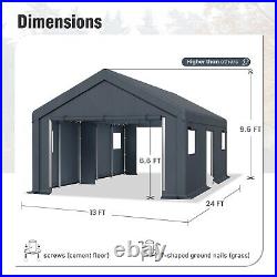 13' x 24' Outdoor Carport Heavy Duty Canopy Shed Portable Garage Storage Shelter