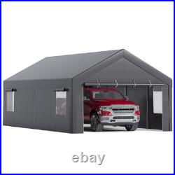 13 x 25FT Heavy Duty Carport Equipped With Roll-Up Windows, Portable Garage With