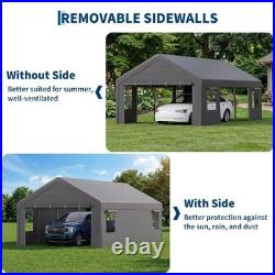 13 x 25FT Heavy Duty Carport Equipped With Roll-Up Windows, Portable Garage With