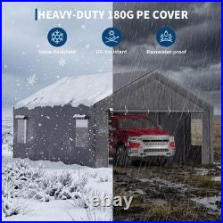 13 x 25FT Heavy Duty Carport Equipped With Roll-Up Windows, Portable Garage With