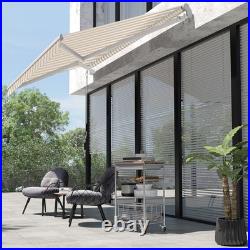 13' x 8' Retractable Awning, Patio Awnings, Sunshade Shelter with Manual Crank