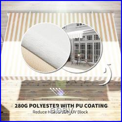 13' x 8' Retractable Awning, Patio Awnings, Sunshade Shelter with Manual Crank