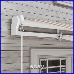 13' x 8' Retractable Awning, Patio Awnings, Sunshade Shelter with Manual Crank