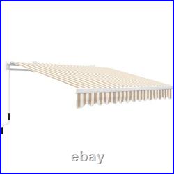 13' x 8' Retractable Awning, Patio Awnings, Sunshade Shelter with Manual Crank