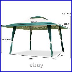 13'x13' Folding Gazebo Canopy Patio Outdoor Tent Beach Party Shade Shelter Green