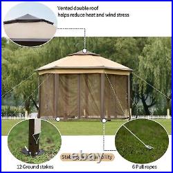 13'x13' Gazebo Pop Up Outdoor Easy Up Patio Portable Canopy Shelter withNetting US