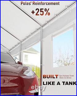 13'x20' Carport Car Canopy Heavy Duty Garage Shed Party Tent with 4 Roll-Up Doors
