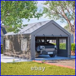 13'x20' Heavy Duty Carport Canopy, 2 Roll-Up Doors, Party Tent, Waterproof