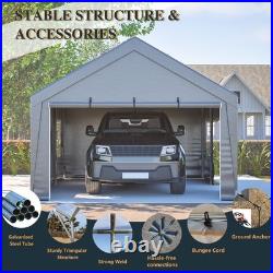 13'x20' Heavy Duty Carport Canopy, 2 Roll-Up Doors, Party Tent, Waterproof