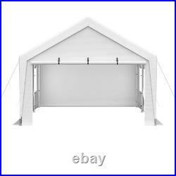 13'x20' Heavy Duty Carport Steel Canopy Tent Garage Shed With Sidewall & Doors