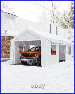 13'x20' Heavy Duty Carport Steel Canopy Tent Garage Shed With Sidewall & Doors W