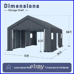 13'x24' Outdoor Carport Heavy Duty Storage Shed Shelter Garage Canopy Awning