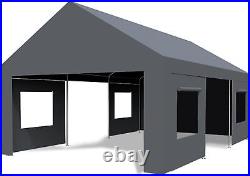 13'x25' 4 Roll-up Doors & Windows Carport Car Canopy Garage Shed Tent Heavy Duty