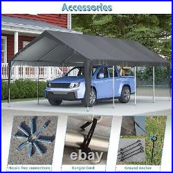 13'x25' Heavy Duty Carport Steel Canopy Tent Garage Shed with5 Roll-up Doors