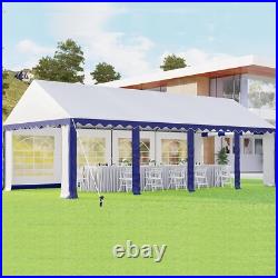 13'x26' Canopy Shelter Outdoor Gazebo Wedding Party Tent White&Blue Heavy Duty
