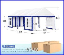 13'x26' Canopy Shelter Outdoor Gazebo Wedding Party Tent White&Blue Heavy Duty