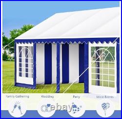 13'x26' Canopy Shelter Outdoor Gazebo Wedding Party Tent White&Blue Heavy Duty