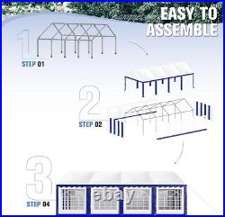 13'x26' Canopy Shelter Outdoor Gazebo Wedding Party Tent White&Blue Heavy Duty