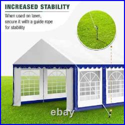 13'x26' Canopy Shelter Outdoor Gazebo Wedding Party Tent White&Blue Heavy Duty